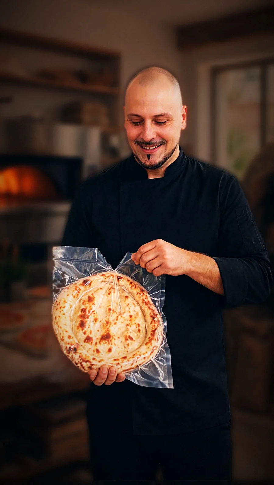 Federico apre la busta con la base